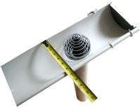 Top view of 6-inch half-round gutter shown
